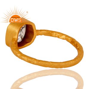 Bague de mariage en pierre précieuse pour filles, bijou en rutilé noir, naturel, plaqué or 18k, offre spéciale - Product Image 3