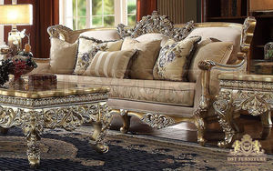 Luxury Gold Wooden Crafted Living Room Sofa Set Luxurious Wooden Carved Living Room Sofa Exclusive Teak Carved Living Sofa Set - Product Image 6