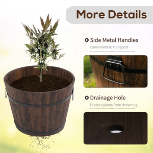 Pot de fleurs en bois rustique, pour l'intérieur et l'extérieur, Vintage, ferme, <span class=keywords><strong>jardin</strong></span> fait à la main, cercle en bois, jardinière - Product Image 3
