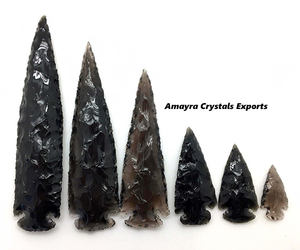 Flèches en obsidienne noire, 1 pièce, tête de flèche naturel fait à la main de cristaux Amayra de style indien - Product Image 3
