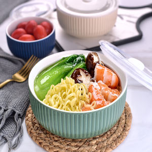 Ensemble <span class=keywords><strong>de</strong></span> 3 pièces bol <span class=keywords><strong>de</strong></span> mélange en porcelaine bol <span class=keywords><strong>de</strong></span> séparation en céramique récipient <span class=keywords><strong>de</strong></span> stockage des aliments avec couvercle - Product Image 3