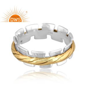 แหวนมงกุฎวงสปินเนอร์เงินสเตอร์ลิงเป็นของขวัญสำหรับผู้หญิงสำหรับเธอ - Product Image 2