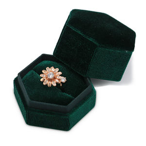 Caja de viaje portátil de terciopelo con logotipo personalizado, caja de embalaje para joyería, collar colgante, color azul - Product Image 6