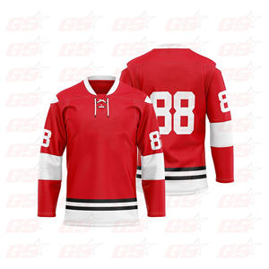 Vente en gros personnalisable réversible 100% polyester grande taille maillot de hockey sur glace adulte chemise de sport OEM nom d'équipe logo personnalisé marque - Product Image 3