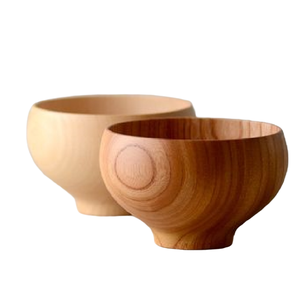 Ensemble de 2 bols de service ronds en bois, idéaux pour les mariages, hôtels et restaurants, vaisselle élégante à un prix attractif - Product Image 1