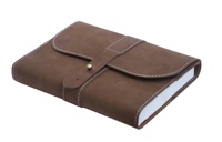 Carnet de notes marron en cuir véritable rechargeable fait à la main journal de voyage papier coton recyclé 120 Pages vierges petite ceinture verrouillée
