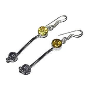 Pendientes facetados de topacio amarillo, pendientes facetados de topacio amarillo a la venta - Product Image 1