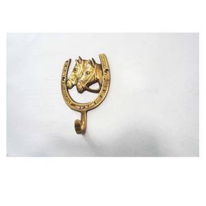 Double crochets muraux en forme de cheval en laiton vintage pour plantes suspendues - Product Image 1