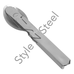 Cubiertos para acampar, juego de cubiertos portátiles de acero inoxidable portátil, juego de cubiertos plegable y desmontable multifuncional - Product Image 2