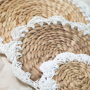 Napperons ronds tissés de Style BOHO, napperon en macramé à fleurs, napperon en jacinthe d'eau pour les fêtes/mariages en plein air - Product Image 3