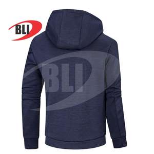 เสื้อฮู้ดแบบรูดซิปสำหรับผู้ชายเสื้อวอร์มผ้าฝ้ายหนาผ้าฟลีซแบบปรับแต่งได้ - Product Image 4