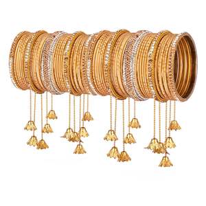 Ensemble de bracelets indiens anciens, style Boho, bijoux épais, strass, cristal, métal (lot de 58) - Product Image 6