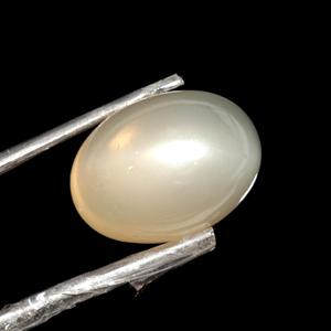 Cabochon en pierre de lune blanche de forme ovale certifiée pierres précieuses en cristal blanc naturel pour la fabrication de bijoux - Product Image 1