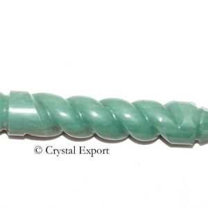 ซื้อออนไลน์สีเขียวเส้นเกลียว Aventurine: สีเขียว Aventurine เกลียวไม้กายสิทธิ์สำหรับขาย - Product Image 1