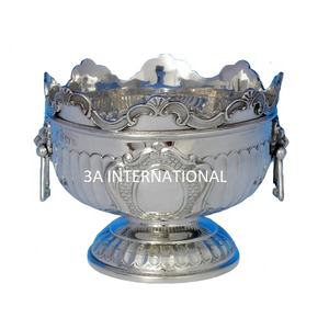 Ensemble de 2 bols de service en acier inoxydable plaqués or, décoration de table pour dîner d'hôtel, ensemble de 2 bols de service en acier inoxydable, laiton - Product Image 1