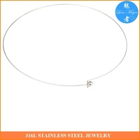 Collier ras du cou pour femmes en acier inoxydable, fil argenté, collier ras du cou avec fermoirs à perles