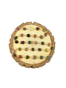 Chaîne de connecteur de lunette plaquée or multi-tourmaline en laiton pour la fabrication de bijoux - Product Image 2
