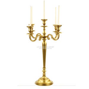 Candélabres en métal antique argenté pour plancher de mariage et dessus de table candélabres faits à la main pour la décoration de la maison - Product Image 6