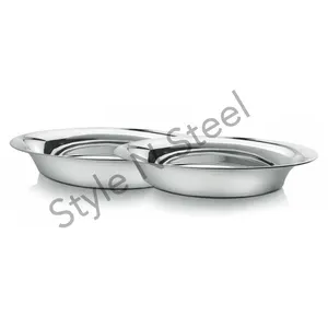 dish service tray fruit plate Towel Tray at wholesale price Oval bowls Boat Serving Dish Stainless Steel