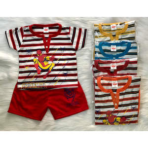 Ensemble de vêtements d'été pour enfants, costume à rayures mignon pour garçons, nouvelle mode - Product Image 5