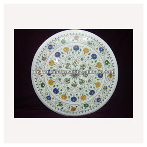 Table de travail, incrustation de marbre italien, joli, à la mode - Product Image 1