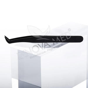 Pinzas para Extensión de Pestañas de 45 Grados, Color Negro Mate, Herramientas de Aplicación de Pestañas para Salón de Belleza con Punta Puntiaguda para Extensión de Pestañas - Product Image 2