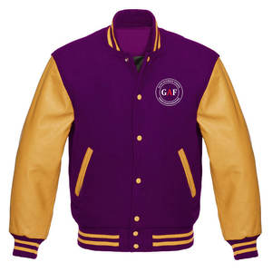 GAF, venta al por mayor, Parche de retales de doble color personalizado, chaqueta universitaria de béisbol de vuelo bordada para hombres - Product Image 5
