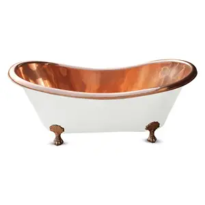 Designer White Copper Bathtub Best Quality Handmade Wholesale fancy Bathtub White Color Free Standing Copper bathtub With Legs
