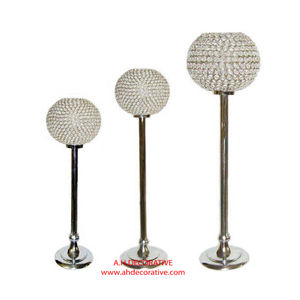 Portavelas votivo redondo para decoraciones de mesa Portavelas hecho a mano de cristal recién llegado para decoración de bodas - Product Image 2