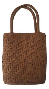 Sac fourre-tout en cuir véritable personnalisable fait à la main sac à main décontracté mode tissé fermeture ouverte Portable sacs fourre-tout personnalisables pour femmes - Product Image 2