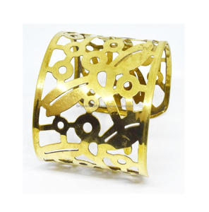 Nouvelle collection Hiver 2024 : Bijoux en laiton de style français pour femme, manchette ethnique en laiton imprimé, bracelet manchette en laiton - Product Image 5