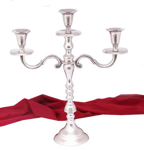 Chandelier en métal argent à cinq flammes, chandelier - Product Image 6