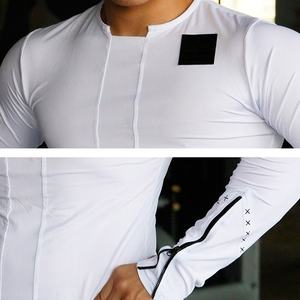 Camiseta deportiva de manga larga para hombre EVERGLOW 100% algodón popelina Color sólido Camisetas cuello redondo de entrenamiento para primavera otoño Fitness - Product Image 2