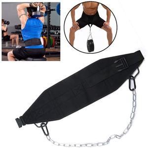 Ceinture en nylon de fitness arrière EVA de 8 pouces personnalisée, vente en gros de ceintures en néoprène à usage intensif, ceinture de traction d'haltérophilie avec chaîne de 36 pouces de long - Product Image 5