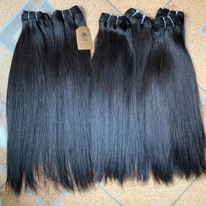 Extensions de cheveux humains vietnamiens Remy, lisses et soyeux, naturels, double trame, pour tissage à la machine - Product Image 5