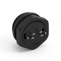 Mini-DIN 3P Buchse mit Rückverschluss, Löttyp, 12V Automobilsteckverbinder