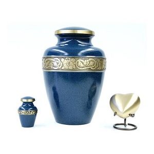 Gran Venta de urna de cremación con acabado de peltre de metal con base de recuerdo funerario urnas para cenizas humanas hechas por la India - Product Image 3
