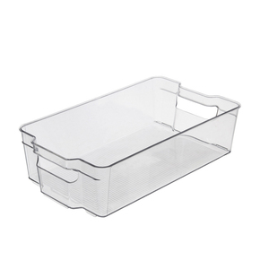 Transparent Plastic PET Kitchen Organizer Bins with Handles Square Pantry Cabinet &amp; Refrigerator Food Storage <strong>Containers</strong> - Product Image 5