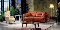 Ensemble de canapés Chesterfield modernes et élégants en tissu avec lit de rangement, cadre en bois massif, pour salon, taille personnalisable, option hôtel