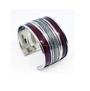 กำไลข้อมือขนาดใหญ่สำหรับผู้หญิง,เครื่องประดับกำไลข้อมือเงินทองดีไซน์เรียบง่าย - Product Image 6