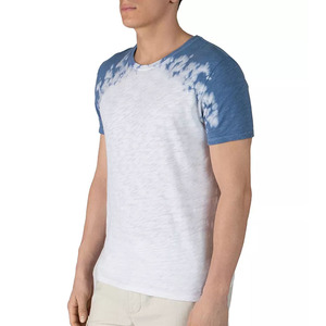 Camiseta blanca con cuello redondo, teñida, de algodón puro, oferta de verano OEM. - Product Image 5