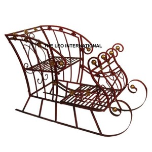 Décorations de Noël de luxe en métal pour jardin : Traîneau décoratif pour extérieur, arrangements saisonniers, décorations de Noël - Product Image 1