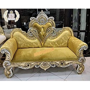 Ensemble de canapés de mariage musulman pour la mariée et le marié, style moderne, bois léger, taille personnalisable, décoration d'événement indien - Product Image 1