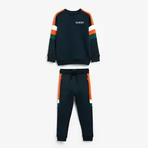 새로운 여름 세련된 디자인 뜨거운 판매 2022 소년 Tracksuits 세트 도매/컬러 블록 Tracksuits 소년 아이 의류 세트