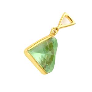 Vente en gros 12mm Améthyste verte Quartz Pendentif Triangle Forme Or Argent Plaqué Sterling Gemme Tendance Fine Pendentifs Charmes - Product Image 6