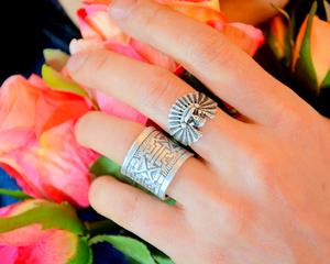 Anillo de banda de ágata grabado a mano afgana con diseño de filigrana para regalo o fiesta - Product Image 4