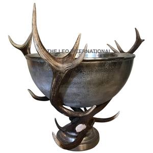 Tazón decorativo redondo con diseño de forma de asta de Metal de aluminio, acentos para el hogar, accesorios para mesa de comedor de cocina, tazón - Product Image 4