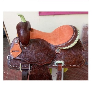 Selle Western DD en cuir véritable de qualité supérieure pour l'équitation - Product Image 1
