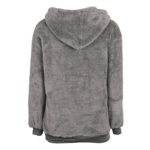 OEM Winter Women Warm Fleece Long Sleeve Hooded <b>Fluffy</b> Sweatshirt Pullover - Product Image 6