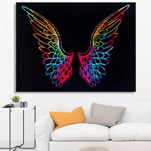 Alas de algodón Tie-Dye Mandala Tapiz Hippie Bohemio Celestial Colgante de pared Impreso Arte étnico para decoración del hogar Dormitorio Colcha - Product Image 1